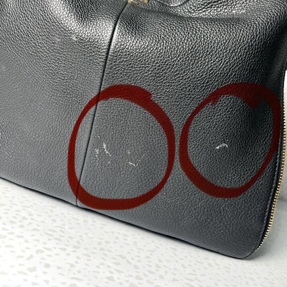 Tory Burch Black Pebbled Leather Expandable Hobo Shoulder Bag - Picture 3 of 13